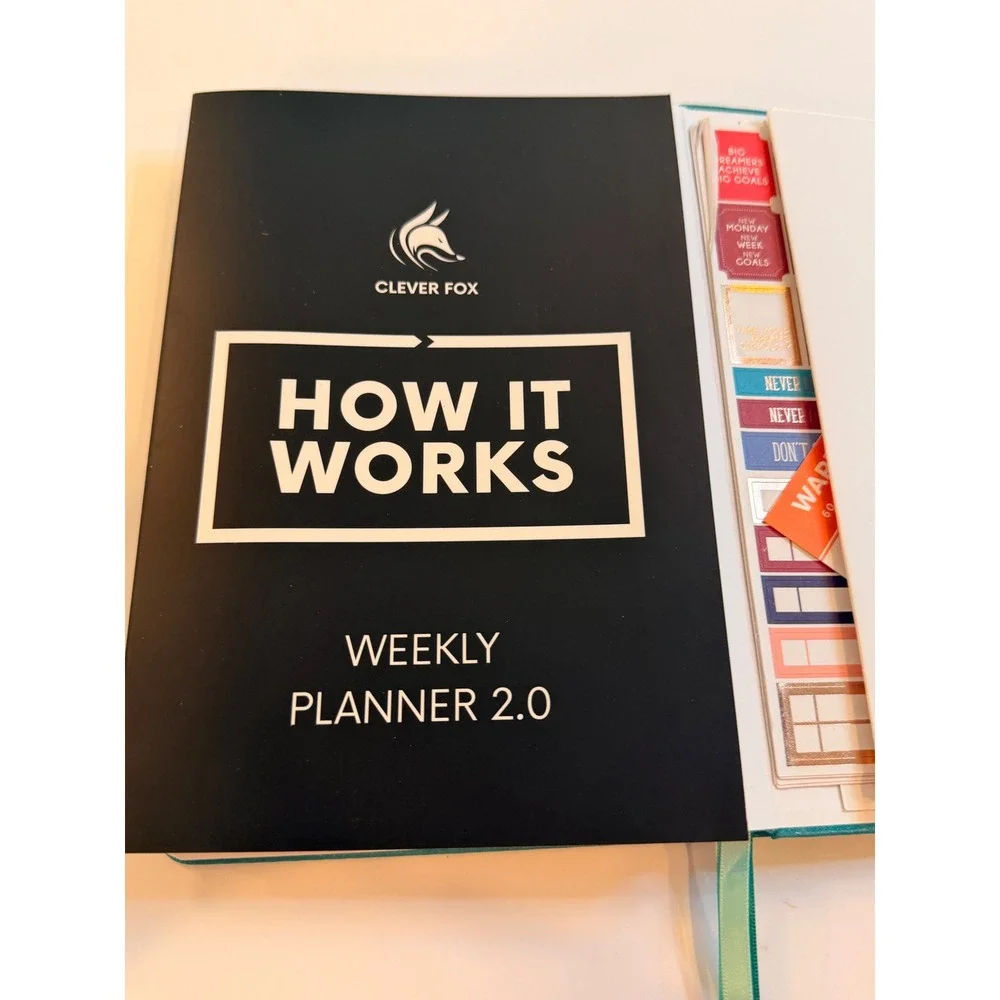 Clever Fox Weekly Planner 2nd Edition NonDated Turquoise Vegan Leather Organizer